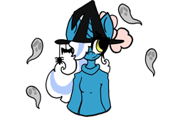 Size: 1500x1000 | Tagged: safe, artist:xx-azurewishes-xx, oc, oc only, oc:fleurbelle, alicorn, ghost, pony, spider, undead, alicorn oc, bow, clothes, female, hair bow, halloween, hat, holiday, horn, mare, simple background, solo, sweater, transparent background, wings, witch hat