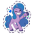 Size: 512x512 | Tagged: safe, gameloft, izzy moonbow, pony, unicorn, g5, my little pony: mane merge, official, bracelet, eyes closed, friendship bracelet, grin, heart, jewelry, raised hoof, simple background, slender, smiling, solo, sticker, thin, transparent background, unshorn fetlocks