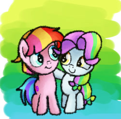 Size: 1682x1658 | Tagged: safe, artist:andromedasparkz, coconut cream, toola roola, earth pony, pony, g4, female, filly, foal