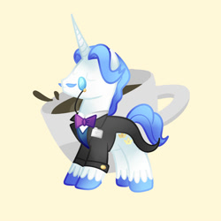 Size: 2000x2000 | Tagged: safe, artist:andromedasparkz, fancypants, pony, unicorn, g4, cup, high res, male, solo, stallion