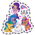 Size: 512x512 | Tagged: safe, gameloft, cloudpuff, hitch trailblazer, izzy moonbow, pipp petals, sunny starscout, zipp storm, dog, earth pony, flying pomeranian, pegasus, pomeranian, pony, unicorn, g5, my little pony: mane merge, official, baby, baby pony, blushing, cloudbetes, coat markings, colt, colt hitch trailblazer, crossed arms, cute, filly, filly izzy moonbow, filly pipp petals, filly sunny starscout, filly zipp storm, flying, foal, grin, group, headband, heart, heart eyes, jewelry, looking at someone, mane five, mane stripe sunny, open mouth, open smile, petting, puppy, puppy cloudpuff, regalia, royal sisters (g5), sash, sextet, siblings, simple background, sisters, smiling, socks (coat markings), spread wings, squishy cheeks, sticker, tooth, transparent background, unshorn fetlocks, wingding eyes, winged dog, wings, younger