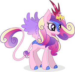 Size: 4278x4075 | Tagged: safe, artist:starcollider, gameloft, princess cadance, alicorn, kirin, pony, winged kirin, g4, my little pony: magic princess, .svg available, cloven hooves, concave belly, female, jewelry, kirin cadance, kirin-ified, mare, missing cutie mark, regalia, simple background, slender, solo, species swap, spread wings, svg, thin, transparent background, vector, wings