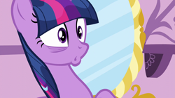 Size: 1280x720 | Tagged: safe, screencap, twilight sparkle, alicorn, pony, do princesses dream of magic sheep, g4, season 5, bags under eyes, cute, female, mare, mirror, shocked, solo, twilight sparkle (alicorn), wet, wet mane