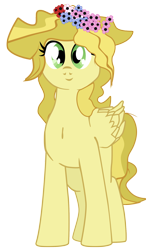 Size: 1190x1964 | Tagged: safe, artist:aaronmk, oc, oc only, oc:tavi, pegasus, pony, floral head wreath, flower, pegasus oc, simple background, solo, transparent background, vector