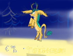 Size: 2600x2000 | Tagged: safe, artist:horsesplease, hitch trailblazer, deer, deer pony, earth pony, kirin, original species, pony, unown, series:ask failblazer, g5, antlers, big ears, christmas, cloven hooves, cyrillic, doodle, flying, high res, holiday, kirin-ified, pokémon, reindeer antlers, rudolph the red nosed reindeer, russian, sad hitch, solo, species swap, wing ears, wings