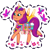 Size: 512x512 | Tagged: safe, gameloft, sunny starscout, alicorn, butterfly, earth pony, insect, pony, g5, my little pony: mane merge, official, artificial horn, artificial wings, augmented, bag, blushing, female, flower, grin, horn, magic, magic horn, magic wings, mane stripe sunny, mare, race swap, saddle bag, simple background, smiling, smoothie, solo, sunnycorn, transparent background, unshorn fetlocks, walking, wings