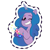 Size: 512x512 | Tagged: safe, gameloft, izzy moonbow, pony, unicorn, g5, my little pony: mane merge, official, blushing, bracelet, button, crescent moon, female, flower, friendship bracelet, grin, heart, heart eyes, jewelry, mare, moon, simple background, slender, smiling, solo, sparkles, sticker, thin, transparent background, unshorn fetlocks, wingding eyes