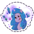 Size: 512x512 | Tagged: safe, gameloft, izzy moonbow, pony, unicorn, g5, my little pony: mane merge, official, beads, crystal, female, glowing, glowing horn, heart, horn, magic, magic glow, mare, simple background, solo, sticker, string, tongue out, transparent background