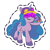 Size: 512x512 | Tagged: safe, gameloft, izzy moonbow, pony, unicorn, g5, my little pony: mane merge, official, baseball cap, beads, bracelet, cap, female, friendship bracelet, grin, hat, heart, hoof heart, izzy the rapper, jewelry, mare, shutter shades, simple background, smiling, solo, sparkles, stars, sticker, sunglasses, transparent background, underhoof, unshorn fetlocks