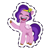 Size: 512x512 | Tagged: safe, gameloft, pipp petals, pegasus, pony, g5, my little pony: mane merge, official, adorapipp, blushing, cute, eyes closed, headband, jewelry, open mouth, open smile, raised hoof, regalia, simple background, smiling, sticker, transparent background, unshorn fetlocks