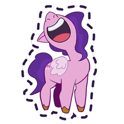 Size: 512x512 | Tagged: safe, gameloft, pipp petals, pegasus, pony, g5, my little pony: mane merge, official, adorapipp, cute, female, mare, nose in the air, open mouth, open smile, simple background, smiling, solo, sticker, transparent background, unshorn fetlocks, volumetric mouth