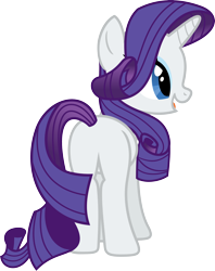 Size: 2820x3556 | Tagged: safe, artist:porygon2z, rarity, pony, unicorn, butt, cute, featureless crotch, female, high res, looking right, mare, plot, raribetes, rearity, simple background, solo, tail, transparent background, vector