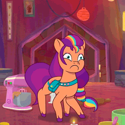 Size: 720x720 | Tagged: safe, screencap, sunny starscout, earth pony, pony, foal food, g5, my little pony: tell your tale, spoiler:g5, spoiler:my little pony: tell your tale, spoiler:tyts01e38, animated, cropped, dancing, female, gif, loop, mane stripe sunny, mare, silly, silly pony, solo, the club can't even handle me right now, unicorn jinx dance, youtube link