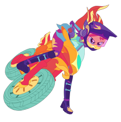 Size: 4937x5000 | Tagged: safe, artist:gmaplay, sunset shimmer, human, equestria girls, g4, my little pony equestria girls: friendship games, boots, clothes, friendship games motocross outfit, friendship games outfit, gloves, helmet, motocross outfit, motorcross, motorcycle, motorcycle outfit, shoes, simple background, solo, transparent background, tri-cross relay outfit