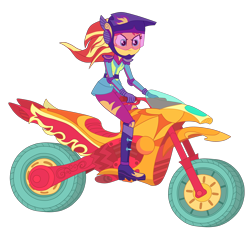 Size: 4904x4666 | Tagged: safe, artist:gmaplay, sunset shimmer, human, equestria girls, g4, my little pony equestria girls: friendship games, boots, clothes, friendship games motocross outfit, friendship games outfit, gloves, helmet, motocross outfit, motorcross, motorcycle, motorcycle outfit, shoes, simple background, solo, transparent background, tri-cross relay outfit