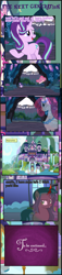 Size: 1485x6493 | Tagged: safe, artist:shootingstarsentry, princess amore, starlight glimmer, oc, oc:nightshade (digimonlover101), butterfly, changepony, hybrid, pony, unicorn, comic:the next generation, g4, interspecies offspring, offspring, parent:king sombra, parent:queen chrysalis, parents:chrysombra, to be continued