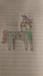 Size: 1836x3264 | Tagged: safe, oc, oc only, pony, unicorn, horns, lined paper, male, solo, traditional art