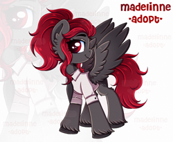 Size: 2688x2200 | Tagged: safe, artist:madelinne, oc, oc only, pegasus, pony, adoptable, adoptable open, high res, red hair, reference sheet, simple background, solo, zoom layer