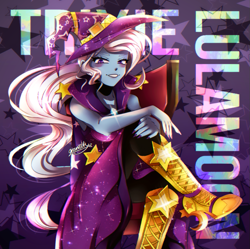 Size: 871x867 | Tagged: safe, artist:granatty, trixie, human, equestria girls, g4, my little pony equestria girls: rainbow rocks, looking at you, smiling, smiling at you, sparkles