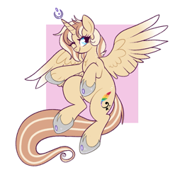 Size: 877x887 | Tagged: safe, artist:lulubell, oc, oc only, oc:lulubell, alicorn, pony, alicorn oc, alicornified, horn, race swap, solo, wings