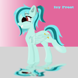 Size: 8000x8000 | Tagged: safe, artist:edenpegasus, derpibooru exclusive, oc, oc only, oc:icy frost, pegasus, pony, female, happy, mare, pegasus oc, reflection, smiling, solo