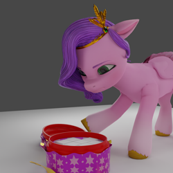 Size: 1920x1920 | Tagged: safe, pipp petals, pegasus, pony, g5, 3d, adorapipp, angry, blender, cube, cute, gray background, simple background