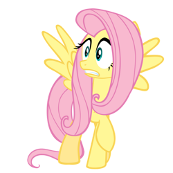 Size: 1024x1024 | Tagged: safe, artist:theaceofspadez, fluttershy, pegasus, pony, g4, female, mare, scared, simple background, solo, transparent background, vector