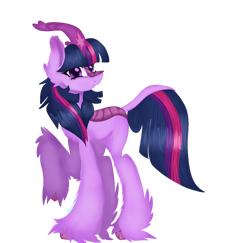 Size: 1412x1373 | Tagged: safe, artist:4agonism, derpibooru exclusive, twilight sparkle, kirin, g4, :<, cheek fluff, cloven hooves, colored hooves, cute, cutie mark on horn, ear fluff, female, kirin twilight, kirin-ified, leg fluff, leonine tail, long legs, looking at you, race swap, raised hoof, simple background, solo, species swap, tail, transparent background, twiabetes, unshorn fetlocks