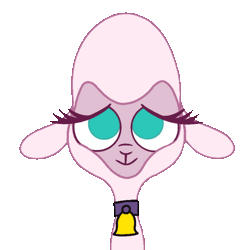 Size: 720x720 | Tagged: safe, artist:kysvil_xoxo, pom (tfh), sheep, them's fightin' herds, adorapom, animated, bell, bell collar, collar, community related, cute, female, headbob, simple background, solo, transparent background
