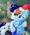 Size: 2073x2386 | Tagged: safe, artist:celedash, rainbow dash, soarin', pegasus, pony, g4, bench, blushing, christmas, clothes, duo, female, high res, holiday, hug, male, mare, night, romance, scarf, ship:soarindash, shipping, socks, stallion, straight