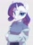 Size: 783x1067 | Tagged: safe, artist:melodylibris, rarity, unicorn, anthro, g4, clothes, female, looking at you, simple background, smiling, solo, sweater, turtleneck