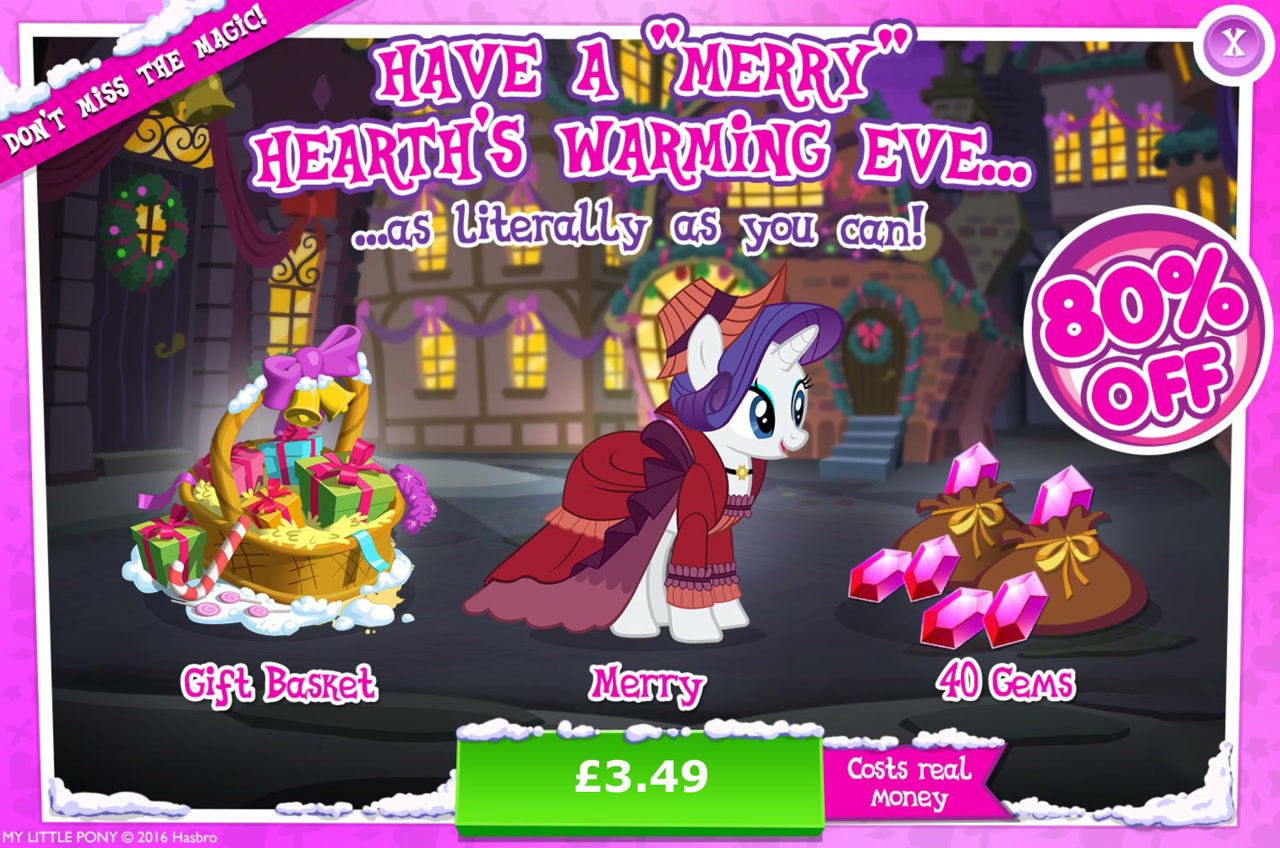 #3016614 - safe, gameloft, merry, rarity, pony, unicorn, g4, my little ...