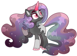 Size: 1484x1083 | Tagged: safe, artist:twilightpriincess, oc, pony, unicorn, female, mare, offspring, parent:king sombra, parent:princess celestia, parents:celestibra, simple background, solo, transparent background