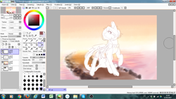 Size: 1366x768 | Tagged: safe, artist:prettyshinegp, oc, oc only, earth pony, pony, earth pony oc, raised hoof, solo, wings, wip