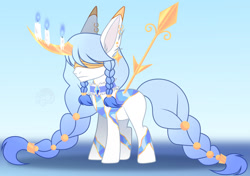 Size: 1280x901 | Tagged: safe, artist:emperor-anri, oc, oc only, pony, unicorn, blindfold, braid, candle, collar, horn, male, stallion, unicorn oc