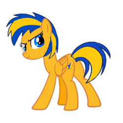 Size: 1280x1278 | Tagged: safe, artist:mlpfan3991, oc, oc only, oc:flare spark, pegasus, evil grin, grin, looking at you, simple background, smiling, solo, transparent background
