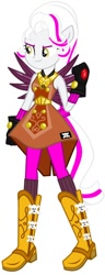 Size: 236x612 | Tagged: safe, artist:ajosterio, oc, oc only, oc:sally water, human, equestria girls, g4, my little pony equestria girls: legend of everfree, alternate universe, boots, clothes, clothes swap, cowboy boots, crystal guardian, crystal wings, female, gloves, human oc, ponied up, shoes, simple background, smiling, smirk, solo, white background, wings