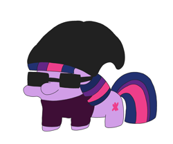 Size: 6048x5036 | Tagged: safe, artist:pinkiepie69, twilight sparkle, g4, beanie, grand theft auto, gta san andreas, hat, simple background, solo, sunglasses, twiggie, white background