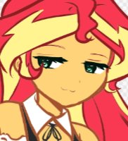 Size: 182x200 | Tagged: safe, artist:kittyrosie, sunset shimmer, human, equestria girls, g4, :3, blurry, clothes, solo, wip
