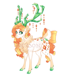 Size: 2664x2952 | Tagged: safe, artist:gigason, oc, oc:bohemian crystal, hybrid, cloven hooves, female, high res, obtrusive watermark, offspring, parent:rarity, parent:the great seedling, simple background, solo, transparent background, watermark