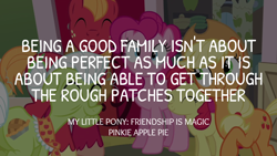 Size: 1920x1080 | Tagged: safe, edit, edited screencap, editor:quoterific, screencap, apple bloom, applejack, big macintosh, granny smith, pinkie pie, g4, my little pony: friendship is magic, pinkie apple pie