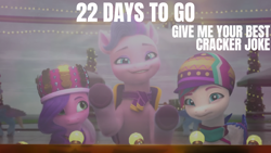 Size: 1920x1080 | Tagged: safe, edit, edited screencap, editor:quoterific, screencap, pipp petals, queen haven, zipp storm, pegasus, pony, g5, my little pony: make your mark, my little pony: make your mark chapter 3, winter wishday, spoiler:g5, spoiler:winter wishday, 22, female, mare, royal sisters (g5), siblings, sisters