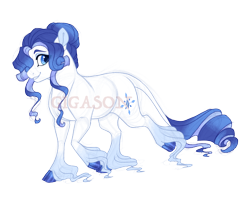 Size: 2900x2300 | Tagged: safe, artist:gigason, oc, oc:glacier, earth pony, pony, cloven hooves, female, mare, obtrusive watermark, offspring, parent:double diamond, parent:rarity, parents:diamond duo, simple background, solo, transparent background, unshorn fetlocks, watermark