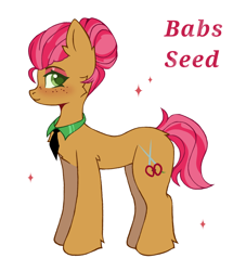 Size: 1658x1824 | Tagged: safe, artist:belkaart0w0, babs seed, earth pony, pony, g4, alternate hairstyle, eyeshadow, female, freckles, makeup, mare, necktie, older, older babs seed, simple background, solo, white background