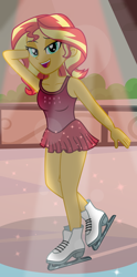 Size: 4776x9627 | Tagged: safe, artist:emeraldblast63, sunset shimmer, human, equestria girls, g4, beautiful, cute, female, ice skating, shimmerbetes, solo