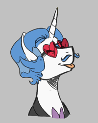 Size: 315x393 | Tagged: safe, artist:dsstoner, fancypants, pony, unicorn, g4, aggie.io, bow, clothes, glasses, male, one eye closed, simple background, smiling, stallion, tongue out