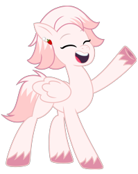 Size: 4096x5133 | Tagged: safe, artist:thatguy1945, oc, oc only, oc:strawberry jewel, pegasus, pony, 2023 community collab, derpibooru community collaboration, g5, my little pony: tell your tale, absurd resolution, ear piercing, earring, female, jewelry, mare, open mouth, pegasus oc, piercing, raised hoof, simple background, smiling, solo, tell your tale accurate, transparent background, unshorn fetlocks, vector
