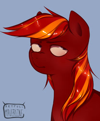 Size: 2500x3000 | Tagged: artist needed, safe, oc, oc:sunset skye, pegasus, pony, grumpy, high res, looking offscreen, unamused