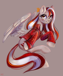Size: 3000x3600 | Tagged: safe, artist:ske, oc, oc only, pegasus, pony, canada, canadian flag, clothes, female, high res, leaf, mare, pegasus oc, solo, spread wings, wings
