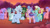 Size: 3072x1727 | Tagged: safe, screencap, alphabittle blossomforth, cherry flyaway, dapple, nightracer, onyx, paisley bluebell, plum library, posey bloom, queen haven, rufus, thunder flap, earth pony, pegasus, pony, unicorn, firework-ing together, g5, my little pony: tell your tale, spoiler:g5, spoiler:my little pony: tell your tale, eyes closed, female, grin, high res, male, mare, open mouth, open smile, pegasus royal guard, royal guard, smiling, stallion, unnamed character, unnamed pony, youtube link